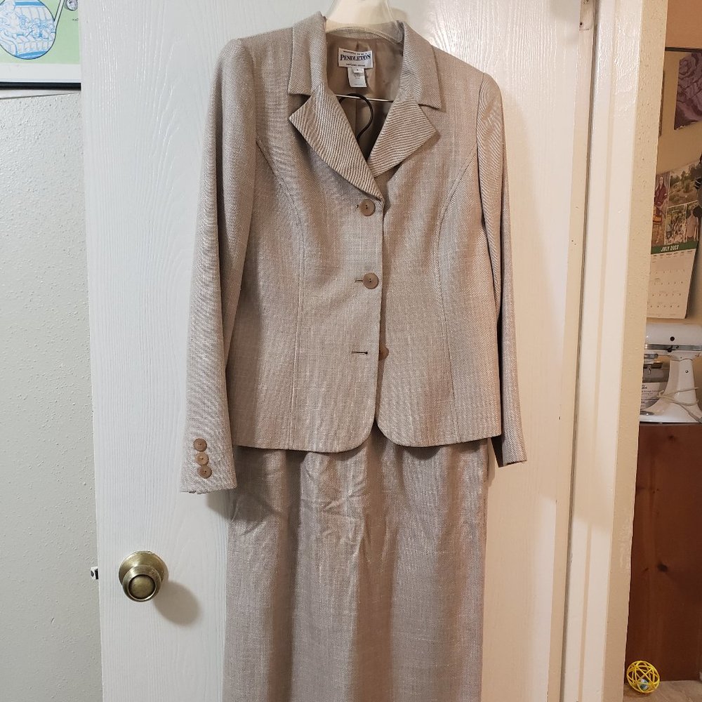 Vintage Pendleton - Skirt Suit - Tan Beige Taupe - US 4